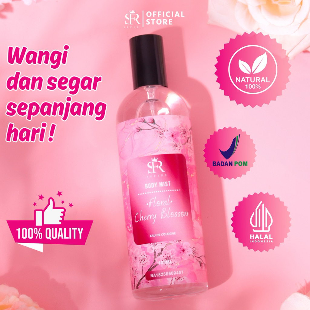 Sefire Body Mist | Floral Cherry Blossom 100ML | Parfume Unisex Bunga & Buah | Parfum Wanita & Parfu