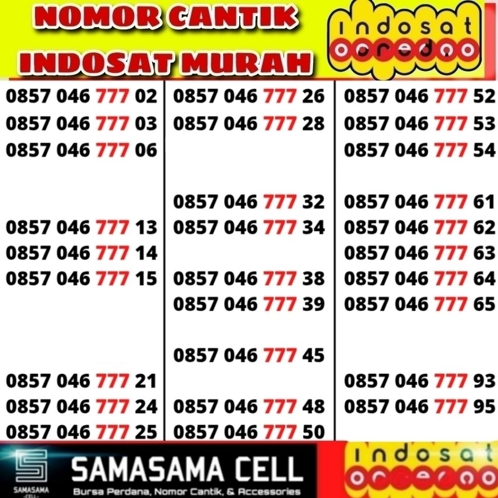 KARTU PERDANA NOMOR CANTIK INDOSAT OOREDOO 4G Support 5G