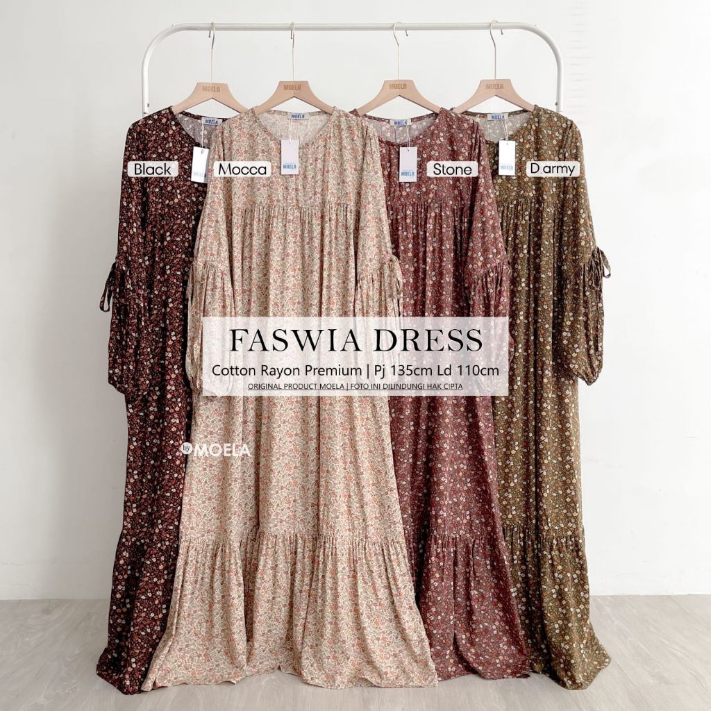Faswia Dress Gamis Jumbo Allsize Busui Premium Twill Rayon Original Moela Berlabel