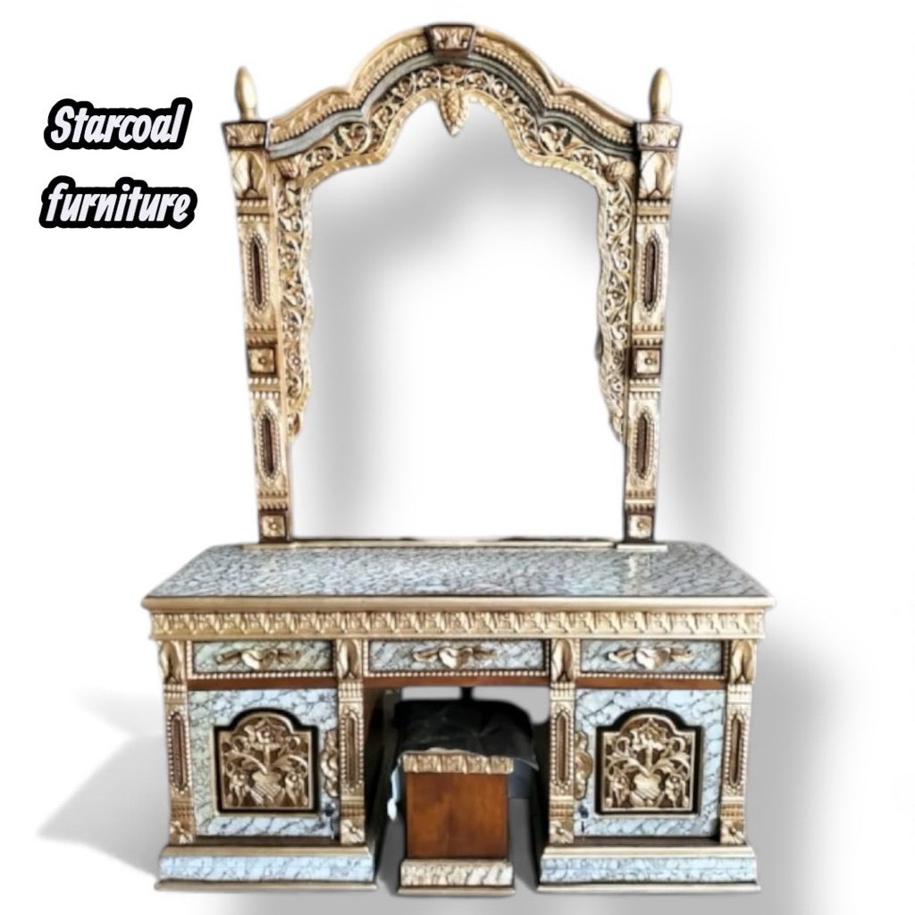 meja rias tolet gebyok ful ukir jati furniture jepara