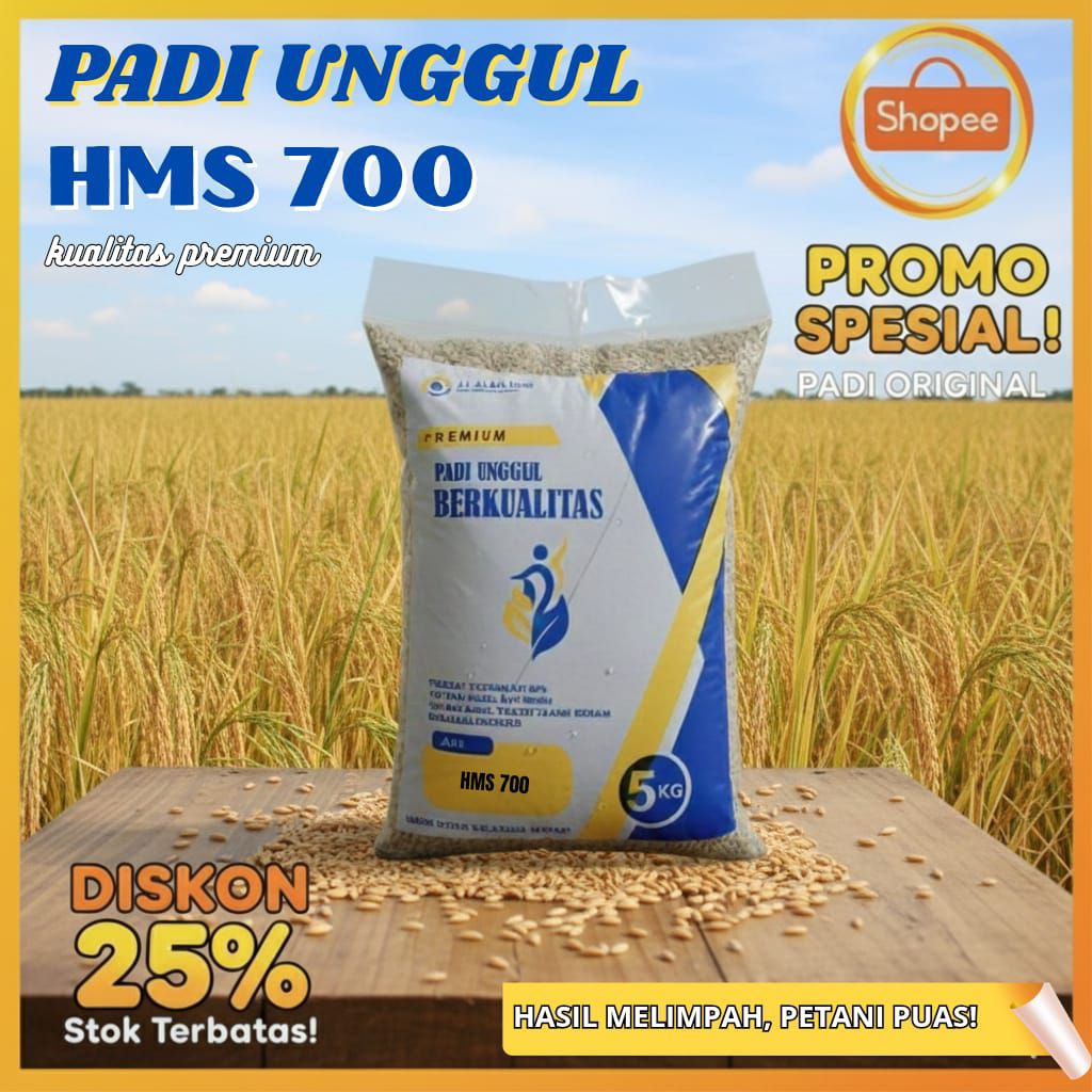 padi hms 700 kemasan 5kg bibit unggulan