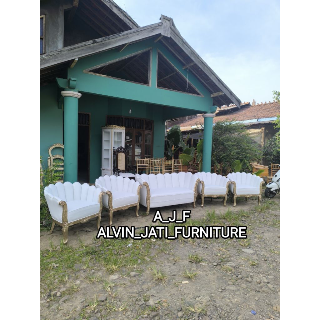 Kursi pelaminan kerang ukir/kursi pelaminan kerang/kursi kerang/sofa kerang