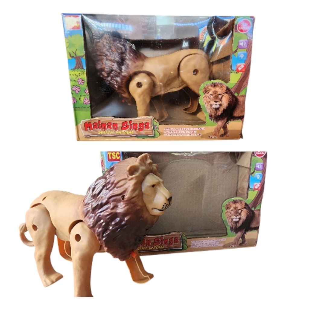 MAINAN SINGA BISA BERJALAN DAN ADA SUARS