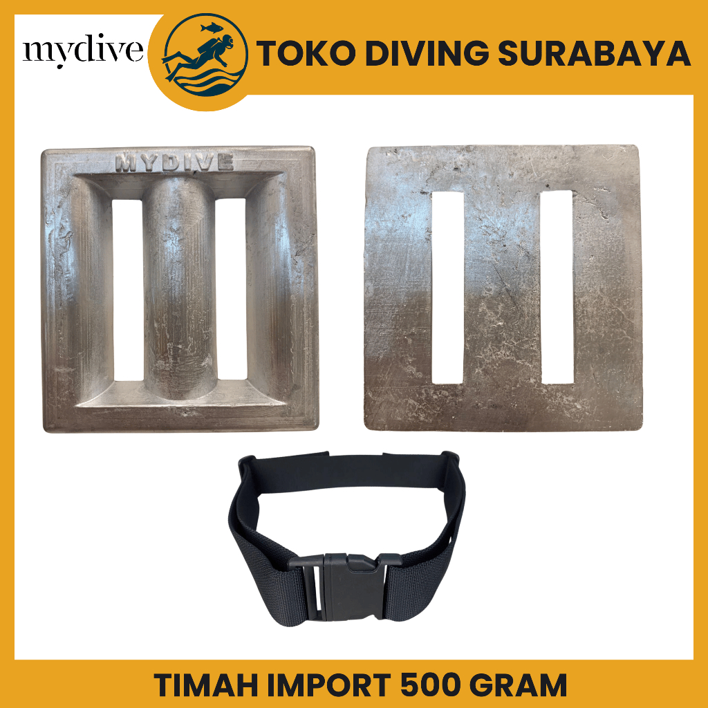 Timah Diving Pemberat MYDIVE 500 Gram 0.5 kg / Timah Pemberat Scuba Diving / Pemberat Freediving Spe