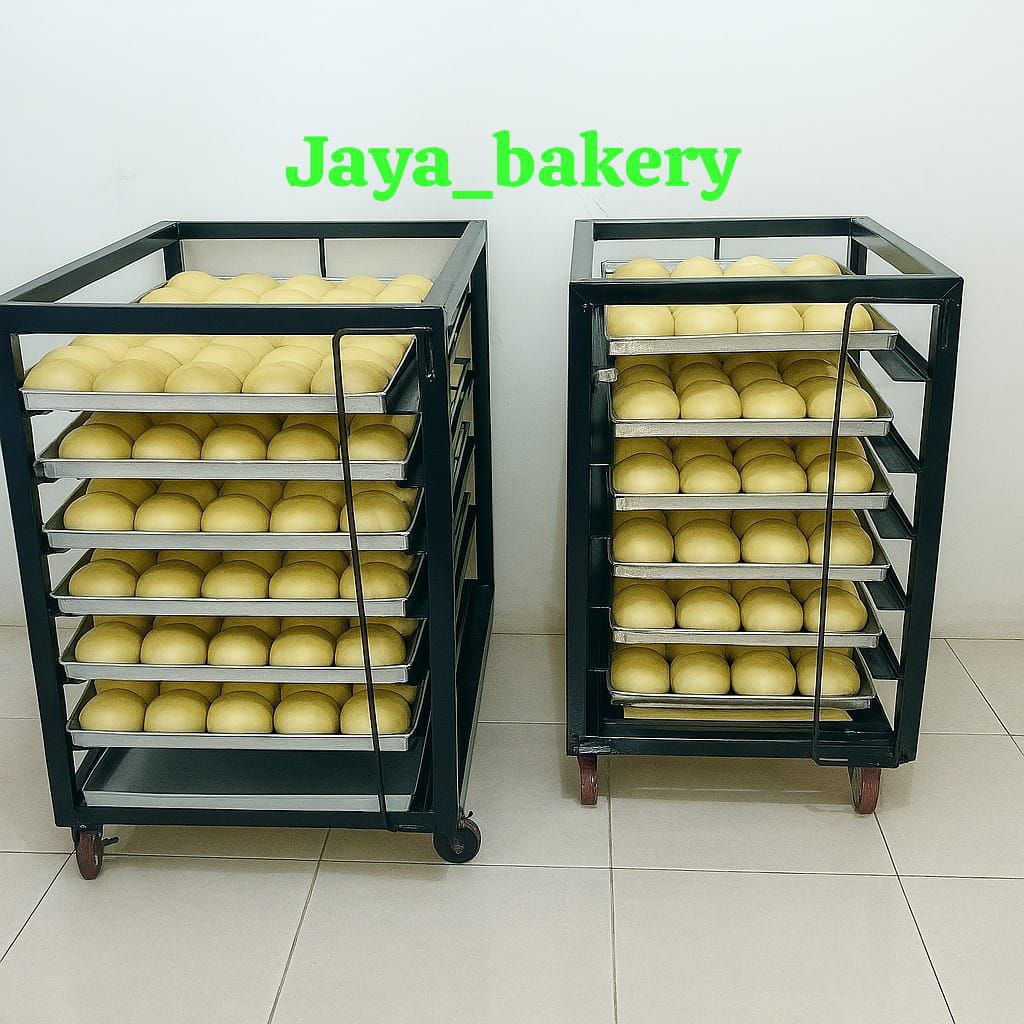 Trolley Rak Loyang Roti 5 Rak Susun Varian Ukuran.