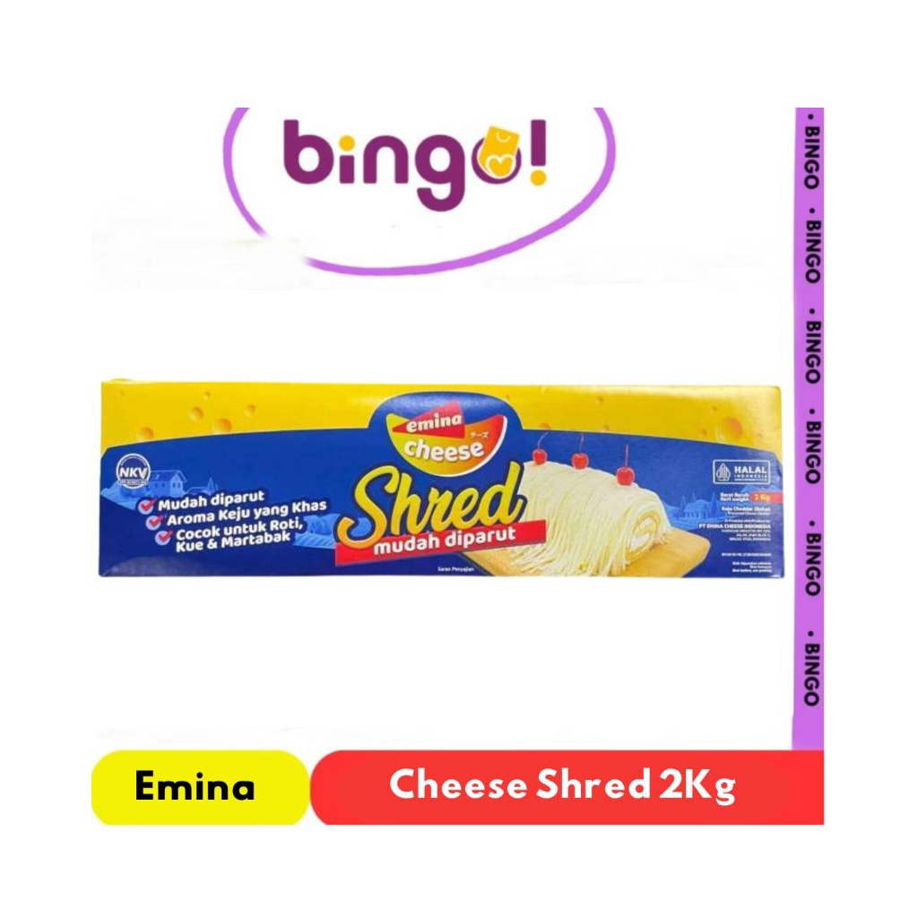 Emina Shred Cheese 2Kg / Keju Emina Shred