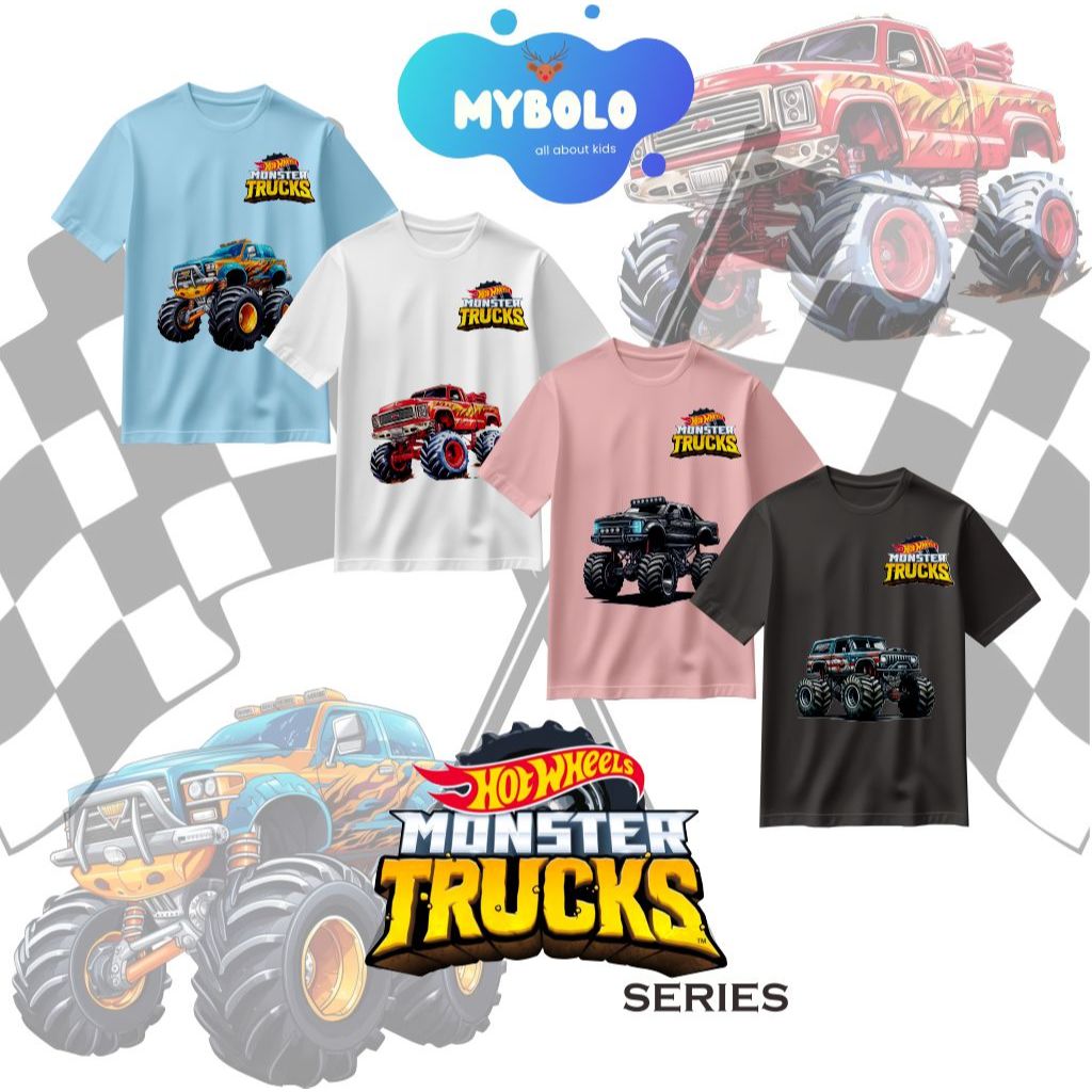 Kaos Anak Karakter HOT WHEELS MONSTER TRUCKS / Kaos Anak Distro HOT WHEELS MONSTER TRUCKS / Kaos HOT