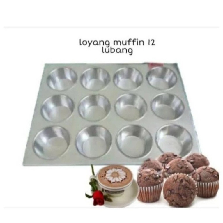 Loyang Muffin 12 Cup Aluminium – Loyang Cupcake / Sodan Kue Khas Bali Anti Lengket