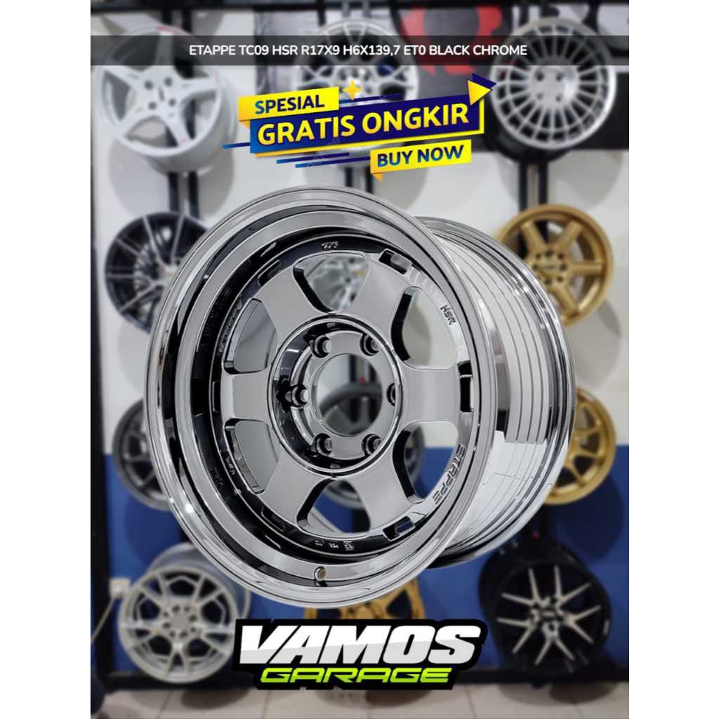 velg mobil ring 16 HSR ETAPPE lebar 9 H6X139,7 pelek mobil untuk pajero, everest, triton, hilux dll
