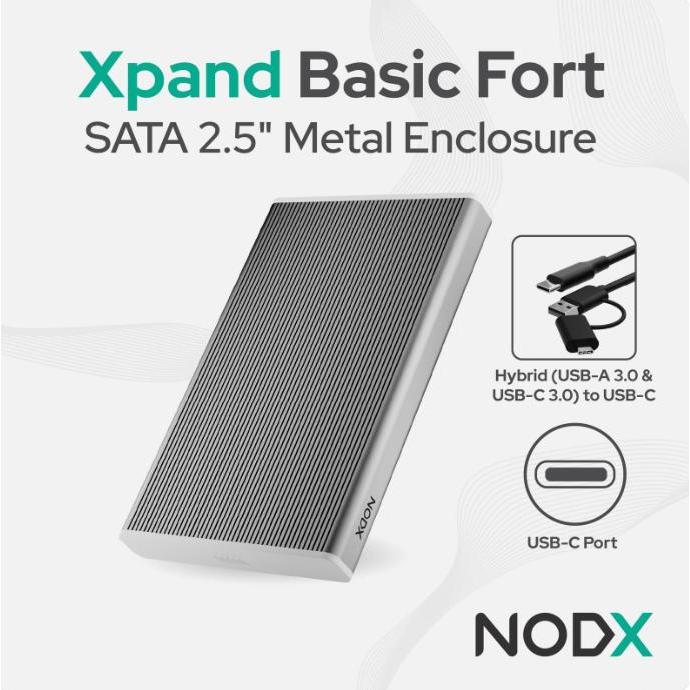 NODX Xpand Basic Fort Metal Enclosure Sata 2.5 Inch USB A 3.0 Type Case Casing SSD HDD Hrddisk Inter