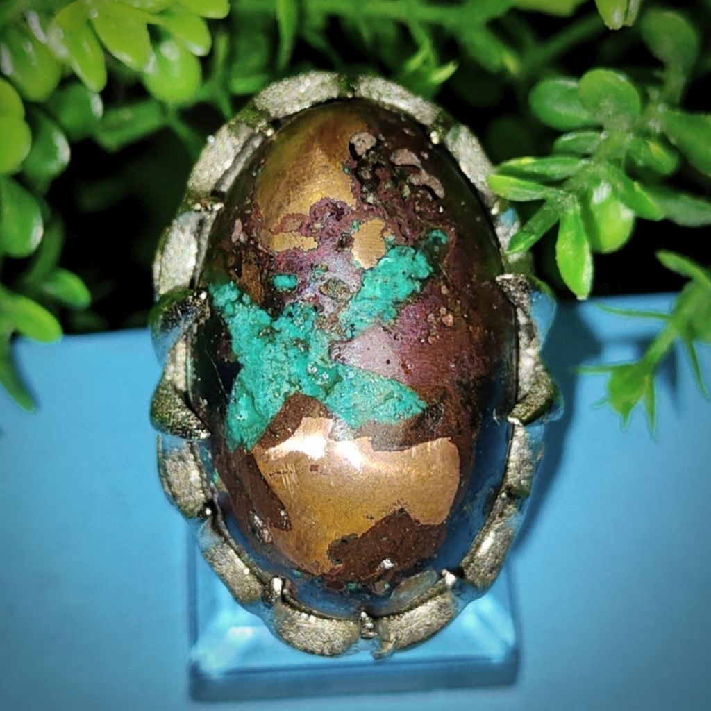 akik Damar wulan badar mas pamor X lengket magnet size jumbo