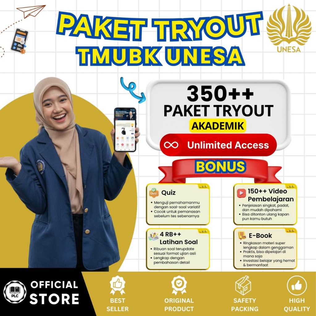 PLC - Tryout Online TMUBK UNESA 2026 – Aplikasi CAT Online, Tryout & Akun Belajar Lengkap