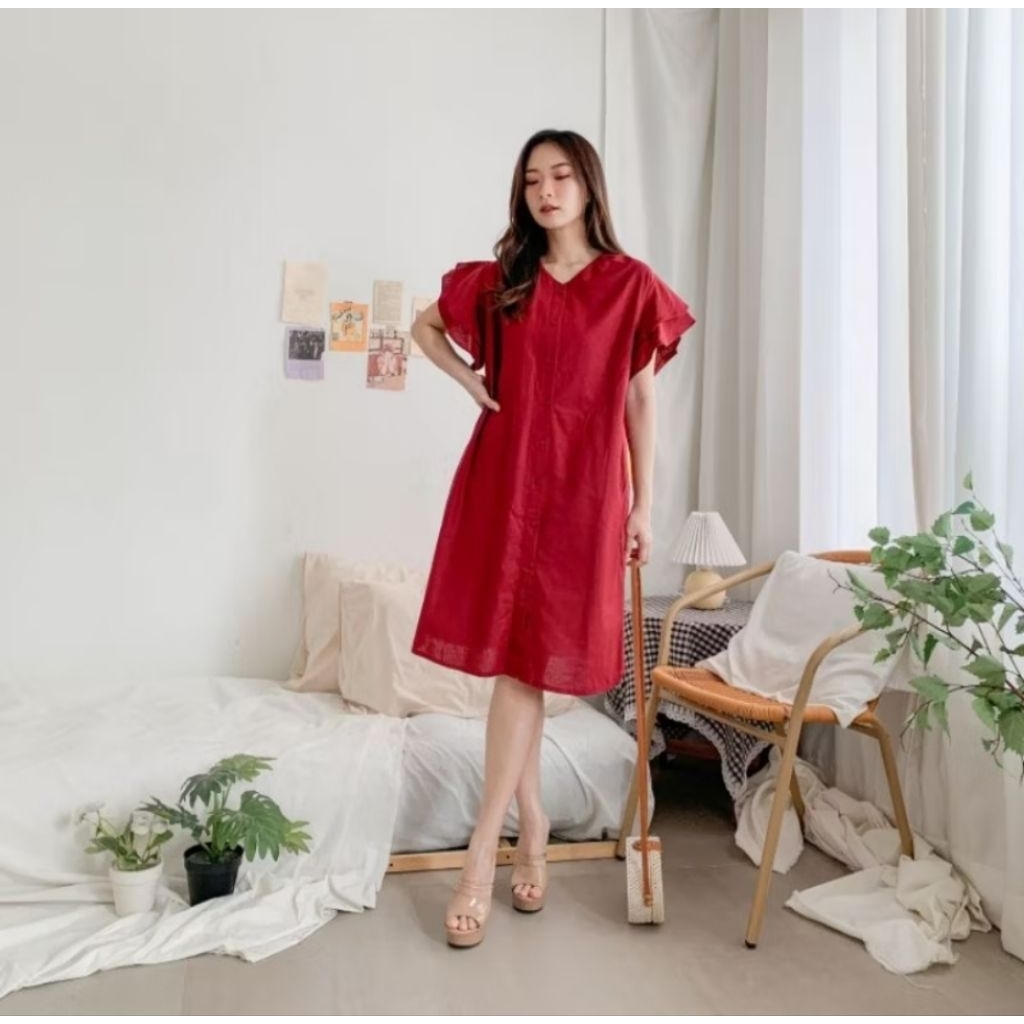 Overall Dress Improt Korea Bahan Cotton kotak, Dress HKG