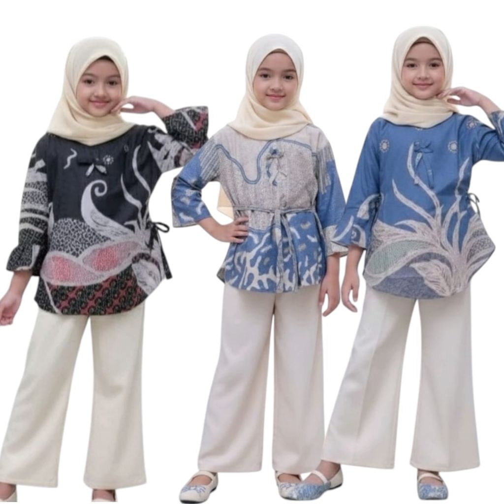 blus batik anak trendy,atasan batik anak perempuan terbaru