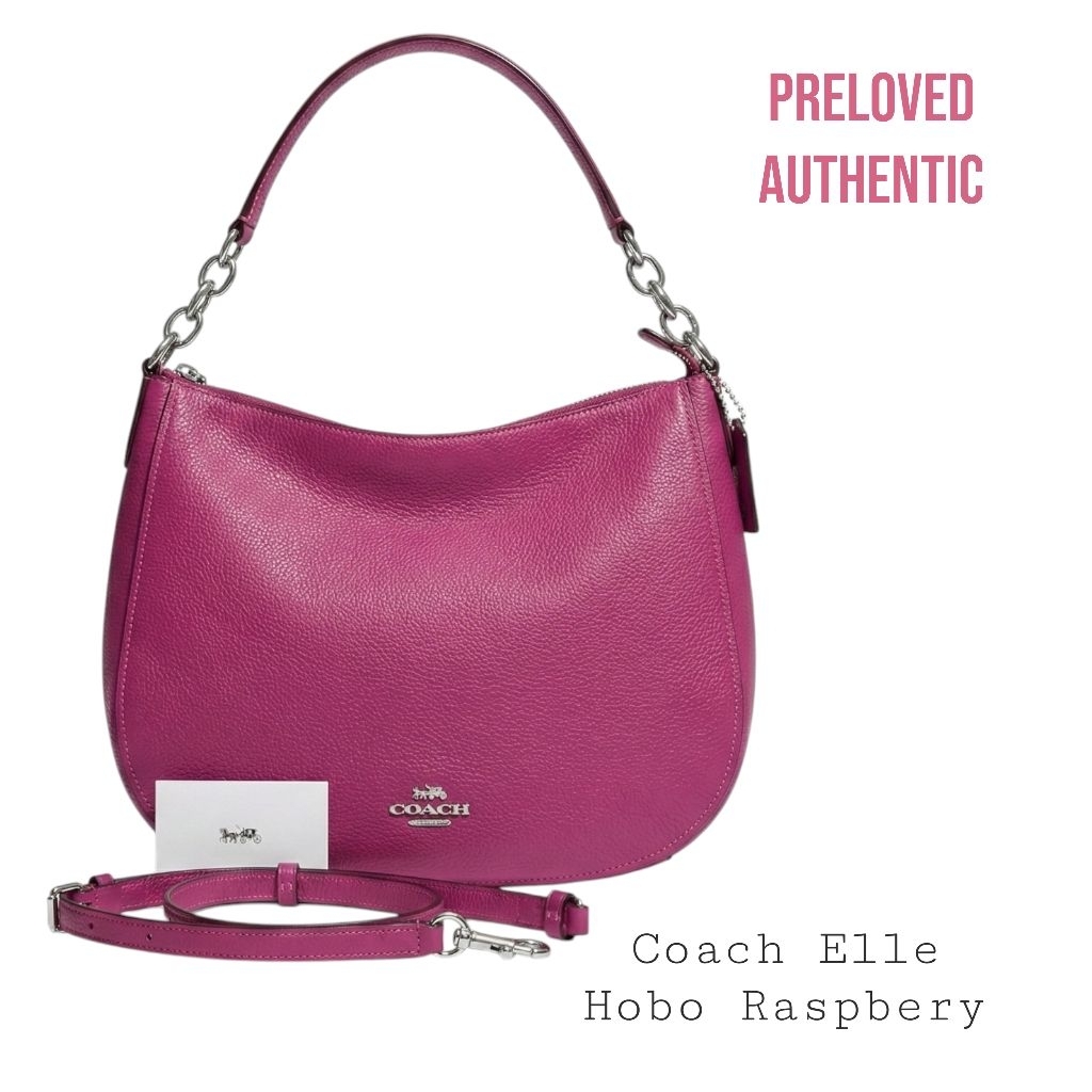 [PRELOVED AUTHENTIC] COACH ELLE HOBO – RASPBERRY