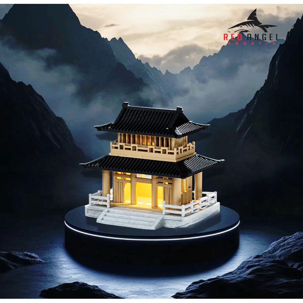MINIATURE RUMAH KUIL BERLAMPU HIASAN AQUASCAPE PALUDARIUM DIORAMA