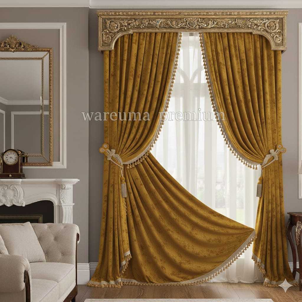 Gorden Beludru Premium – Tebal Mewah & Elegan untuk Ruang Tamu / Kamar