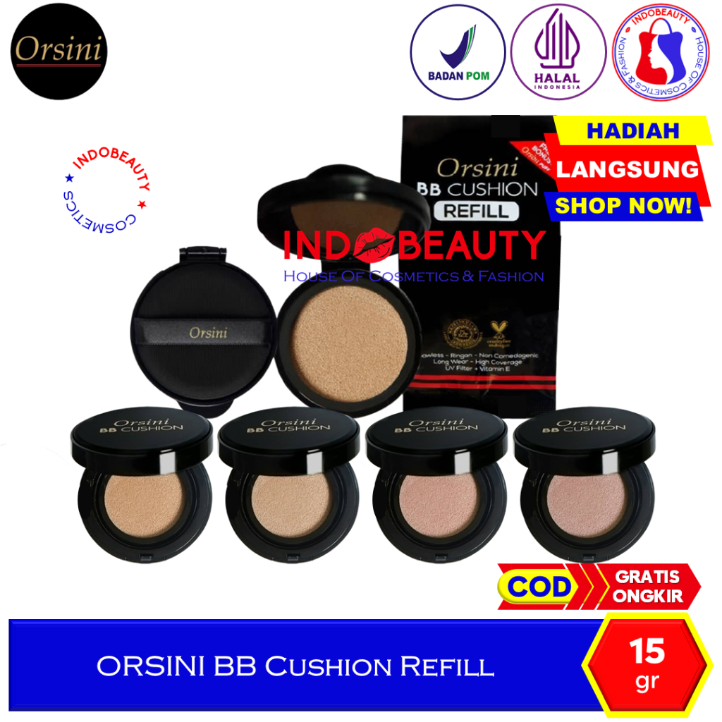ORSINI BB Cushion Refill Foundation Cream Base Makeup Make Up Alas Bedak Isi Ulang