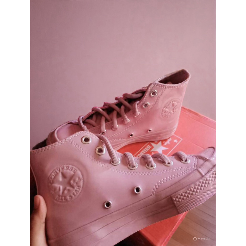 Sepatu Converse Chuck 70 70s Patent Pop Leather Mono Hi Salt Lilac