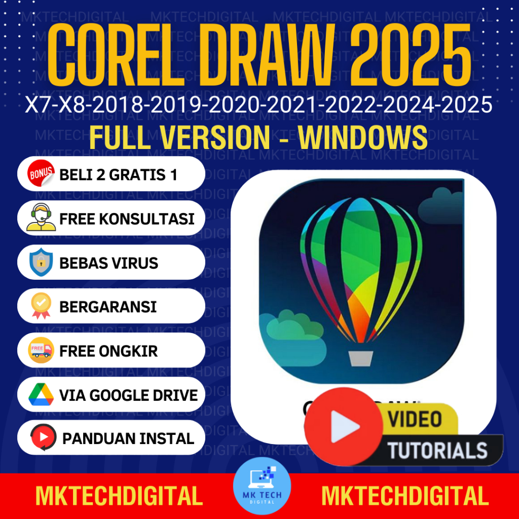 CorelDRAW 2026 - X7 Full Version Permanen Windows | Tersedia Versi 2026 / 2025 / 2024 / 2023 / 2022 