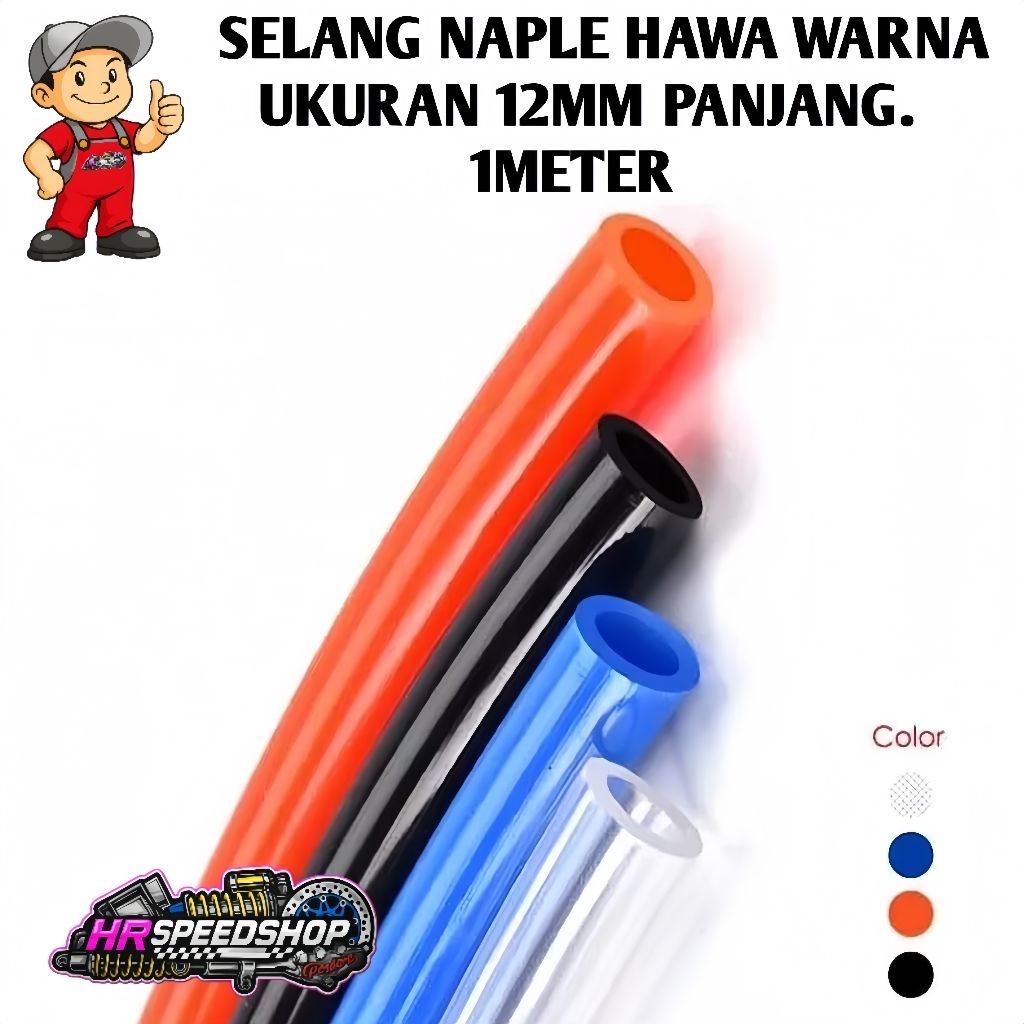 Selang Hawa Selang Tutup Oli Hawa Racing Universal Ukuran 12x7 Panjang 1 meter Motor