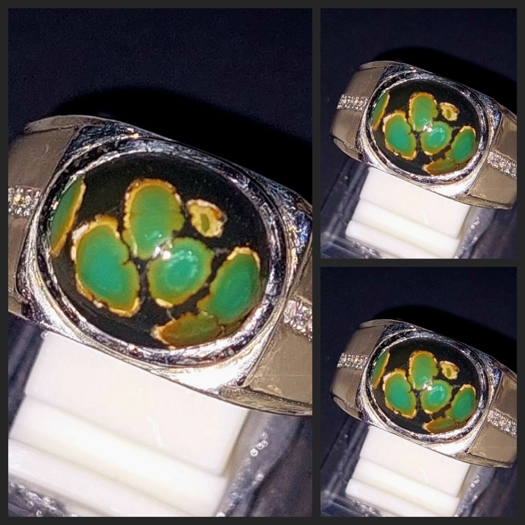 PIRUS HUBEI MINION CEPLOK HIJAU GRADASI RING PERAK Pirus Hubei Ceplok Hijau Gradasi dim Kantoran Rin