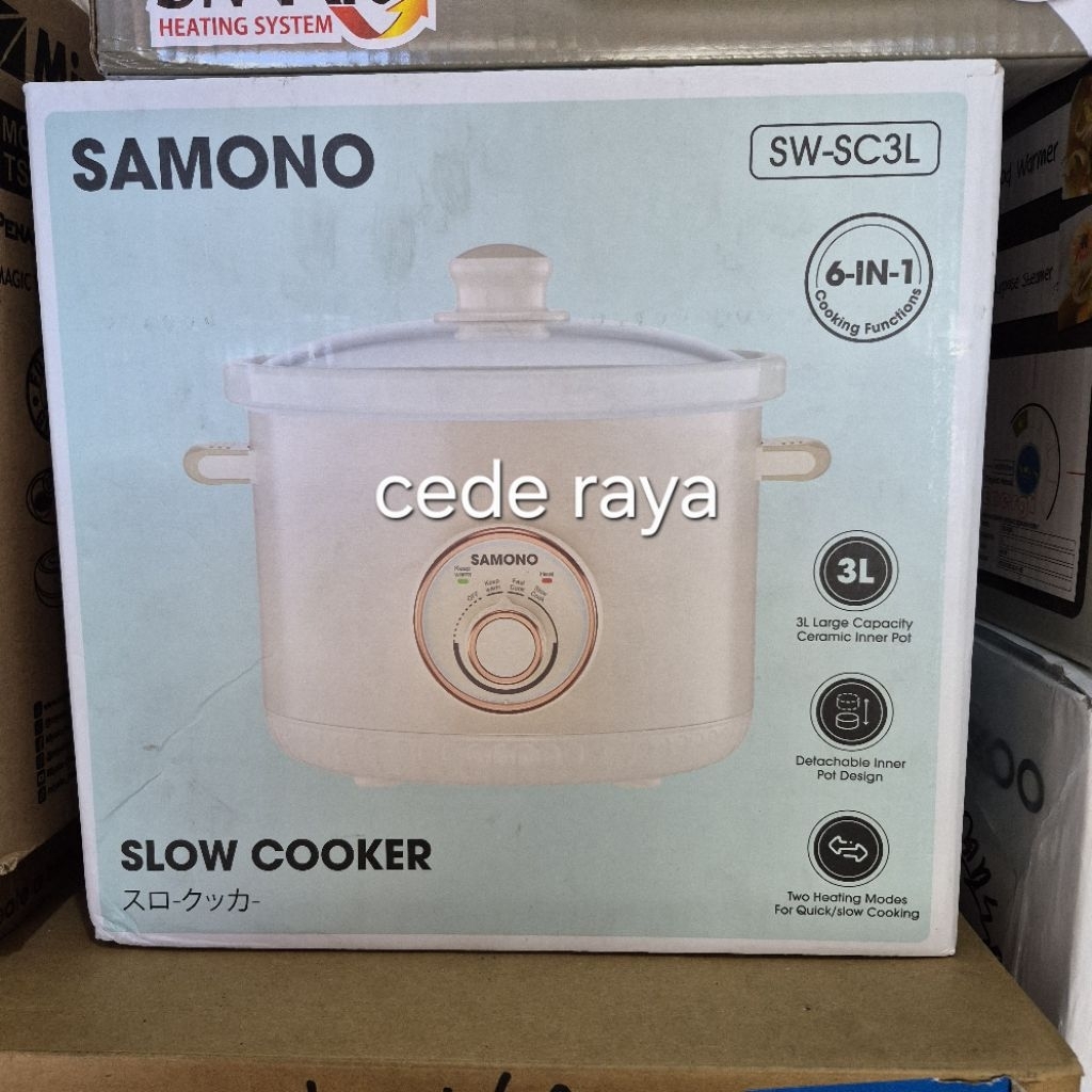 slow cooker listrik samono panci pembuat mpasi bayi food grade 3 L