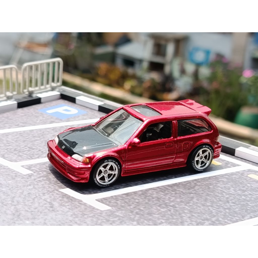 hotwheels honda civic ef red candy custom