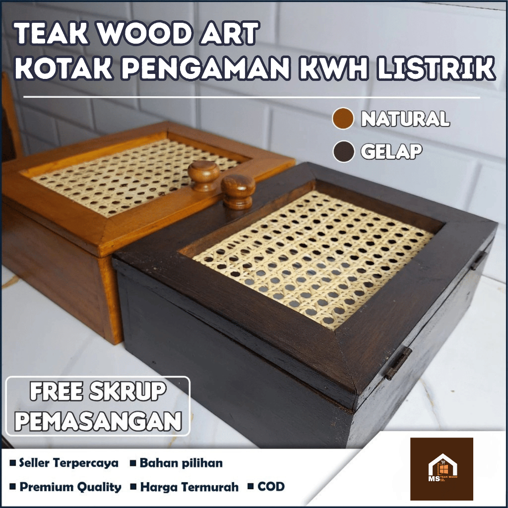 EXPORT Kotak Pengaman KWH Meter & MCB Listrik / Pelindung Listrik Murah Bahan Kayu & Anyaman Rotan