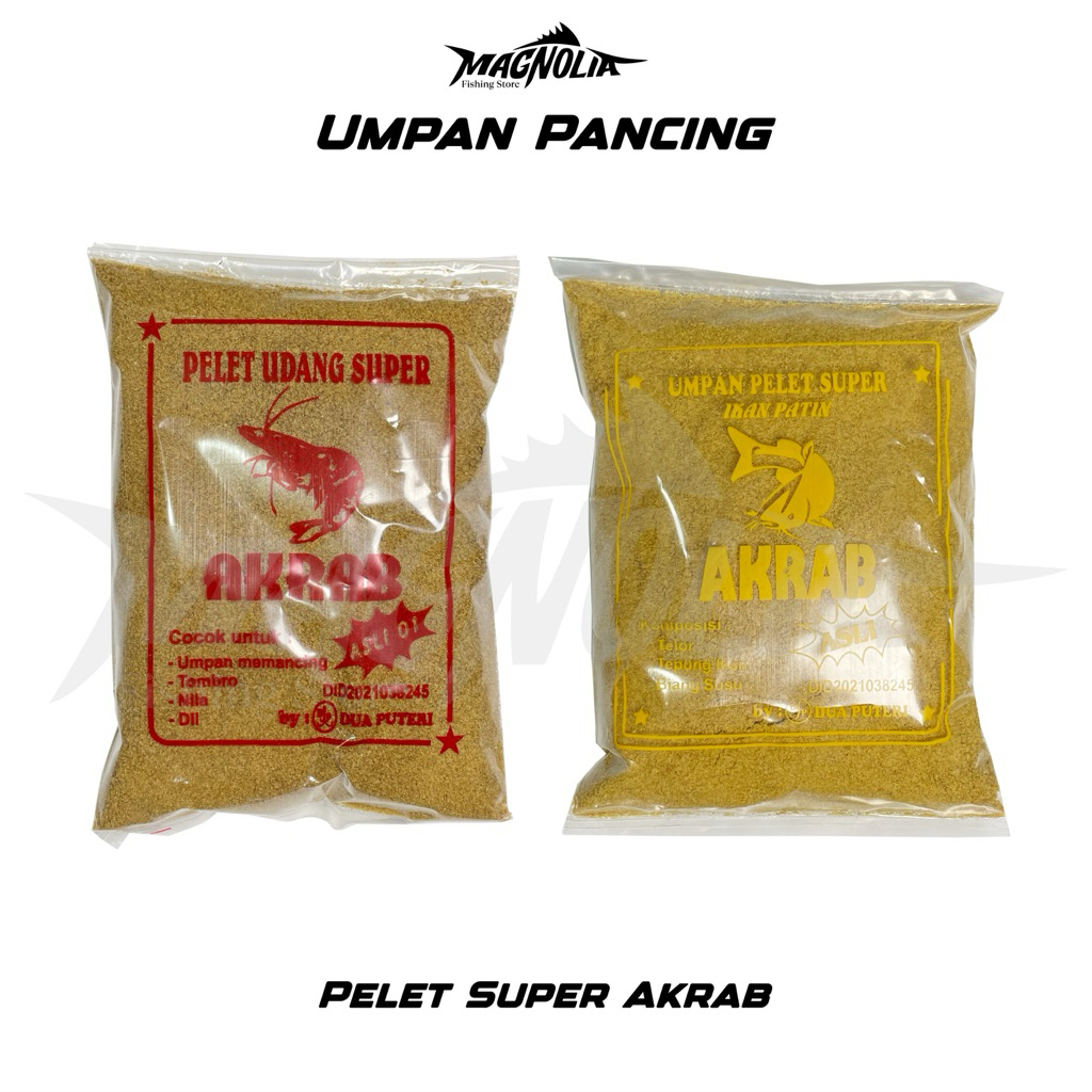 Umpan Ikan Pelet Udang Merk Akrab Mancing Pancing Lele Nila Patin Mujair Ikan Mas Bawal dan Lainnya