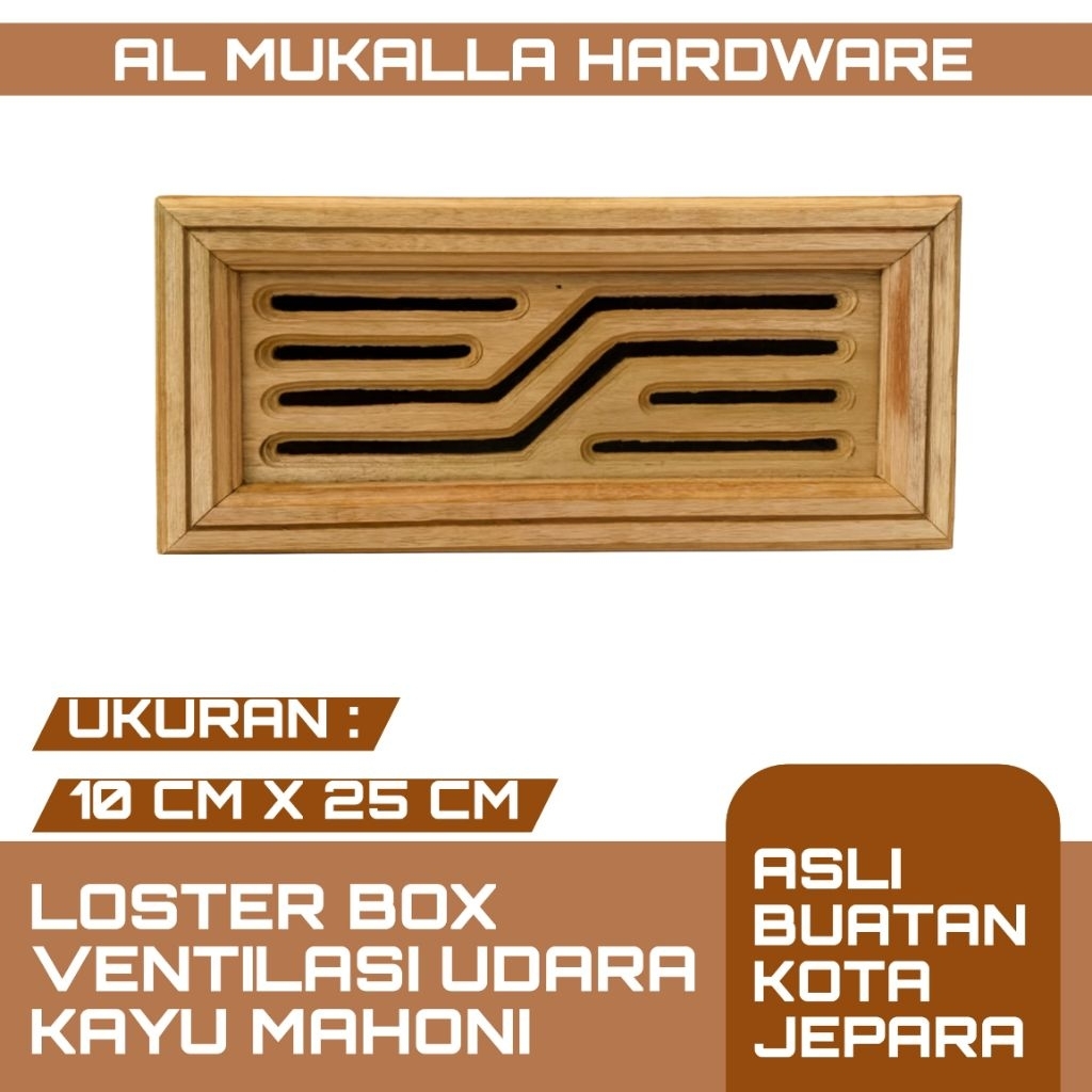 Loster Box Kayu Mahoni 10 X 25 Asli Jepara | Ventilasi Udara Kayu Mahoni