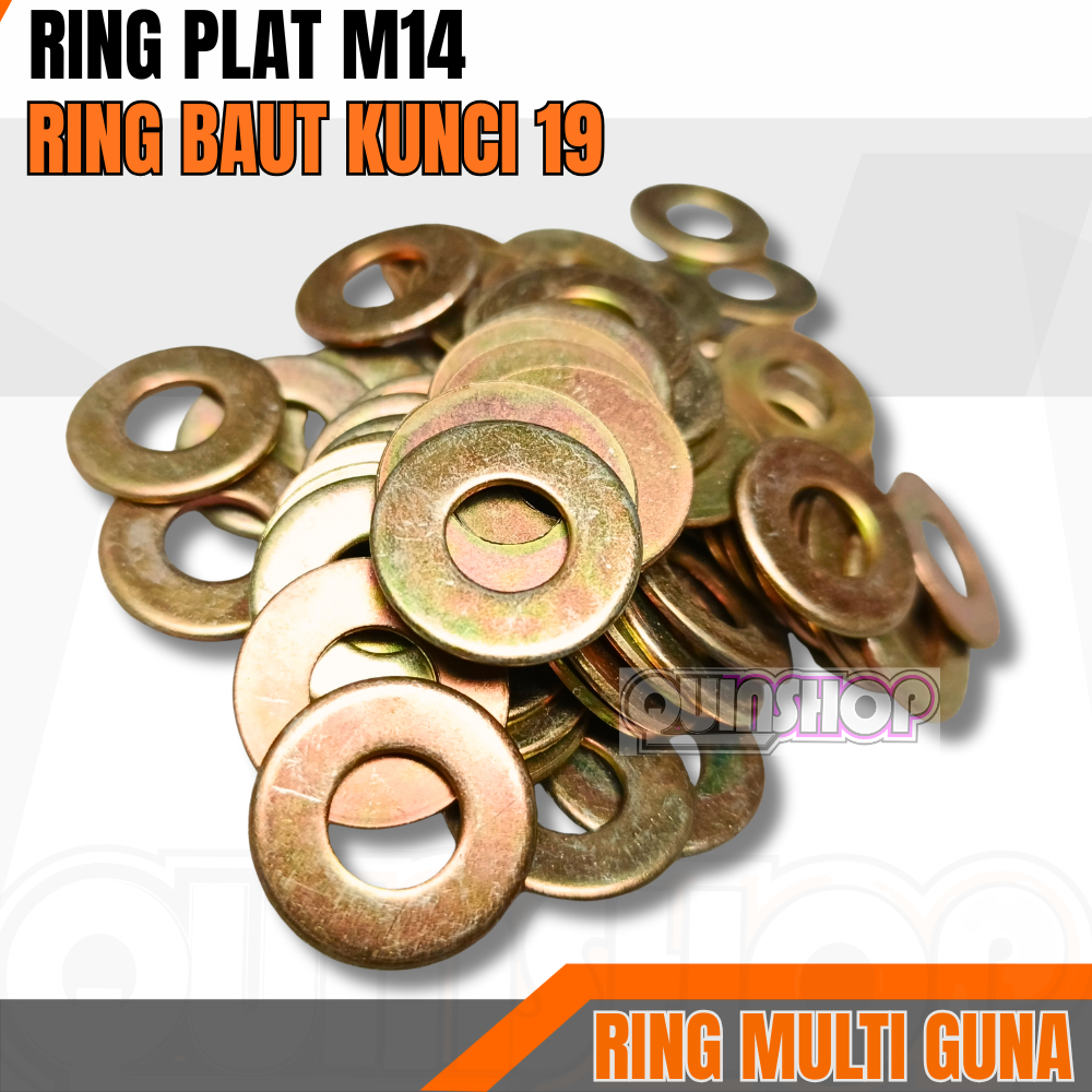 isi 50pcs) Ring Plat M14 Untuk Baut Kunci 19 |RING PLAT M14 LUBANG BAUT 19 / RING PLAT 19 (M14) RING