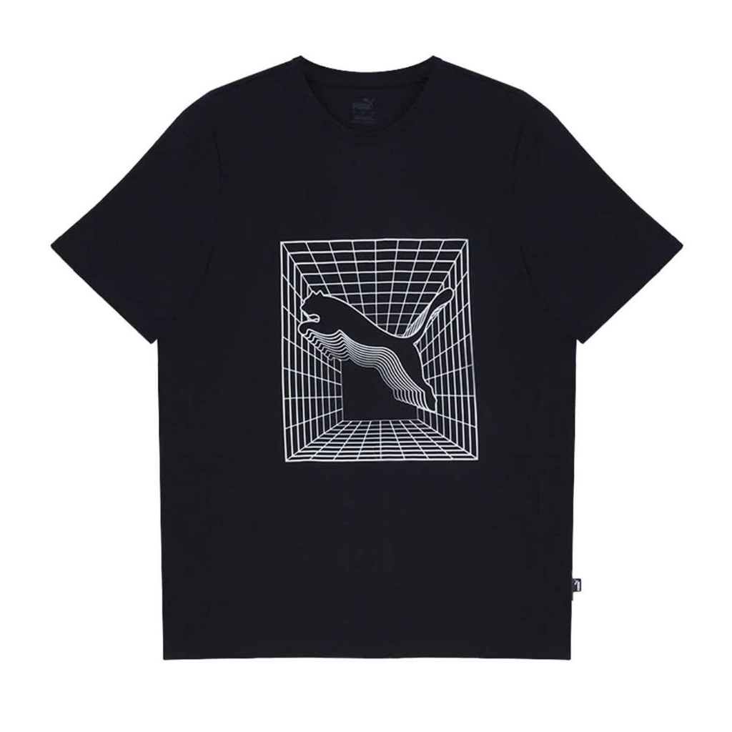 Kaos Puma Cat Graphic Print Tee Black