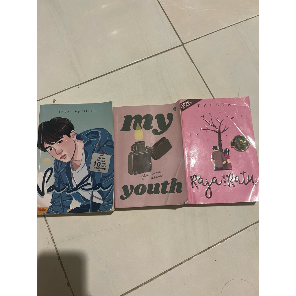 preloved bundle buku novel SARKA, MY YOUTH, RAJA UNTUK RATU