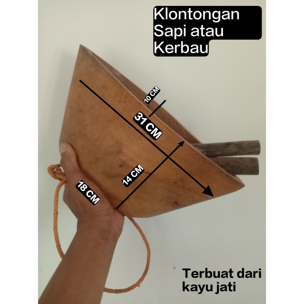 klontongan sapi, klontongan kerbau, lonceng kerbau klasik, lonceng sapi klasik, lonceng kayu jati