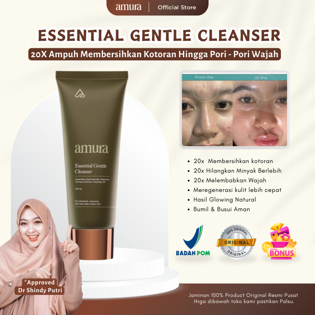 AMURA Brightening Serum Efektif Mencerahkan Kulit Dewasa Melembapkan