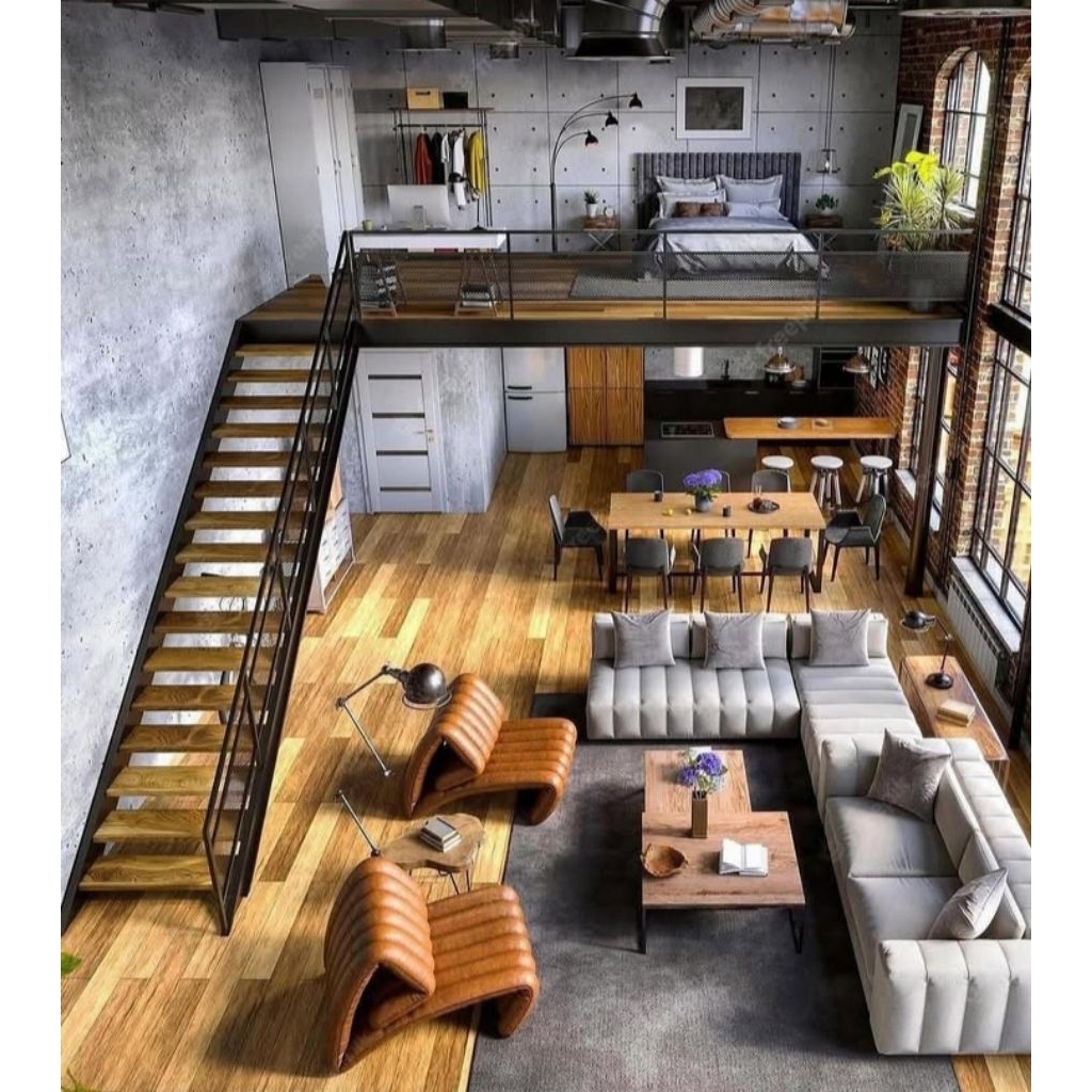 rungan rumah mezanine indoor tihang rangka besi holo galvanis