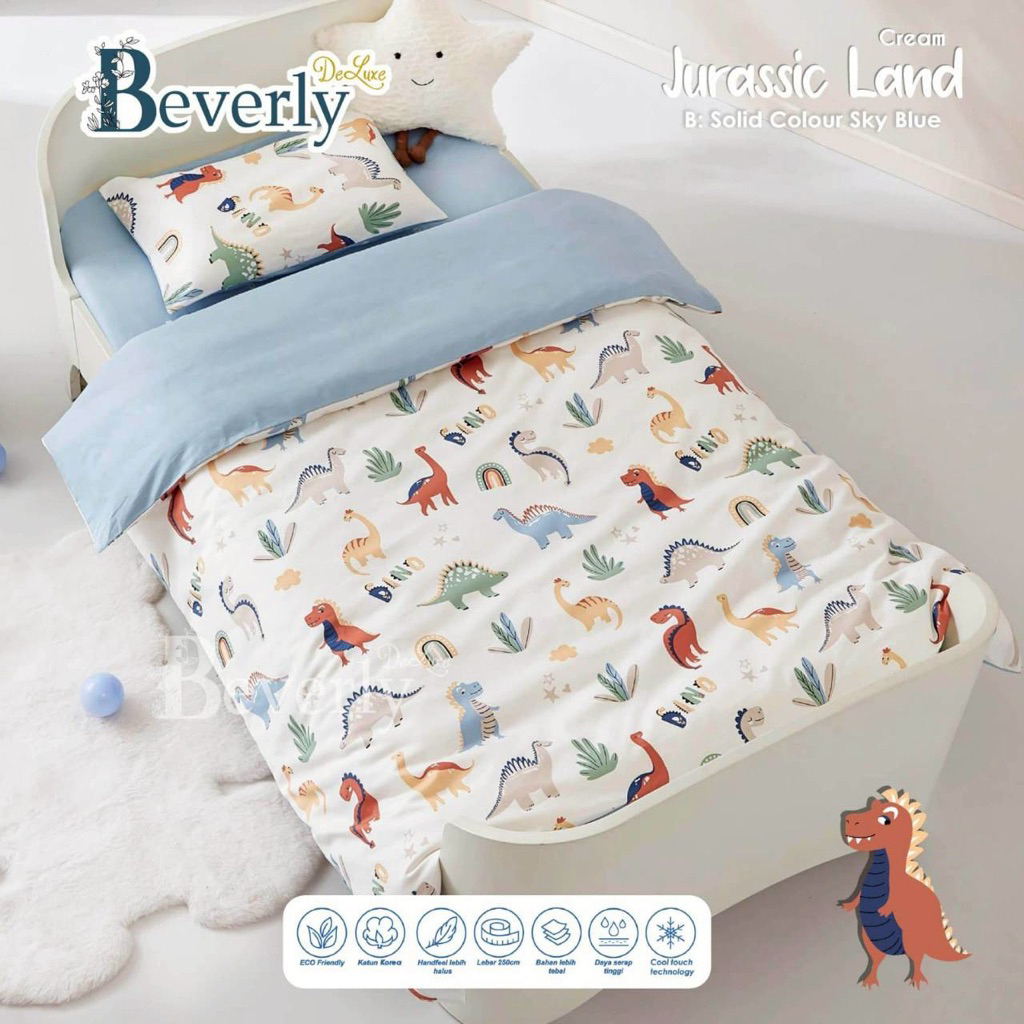 (COD) Ziby - Sprei Set Motif Jurassic Land | Sprei Anak | Sprei Anti Geser | 90x200x20 | 100x200x20 