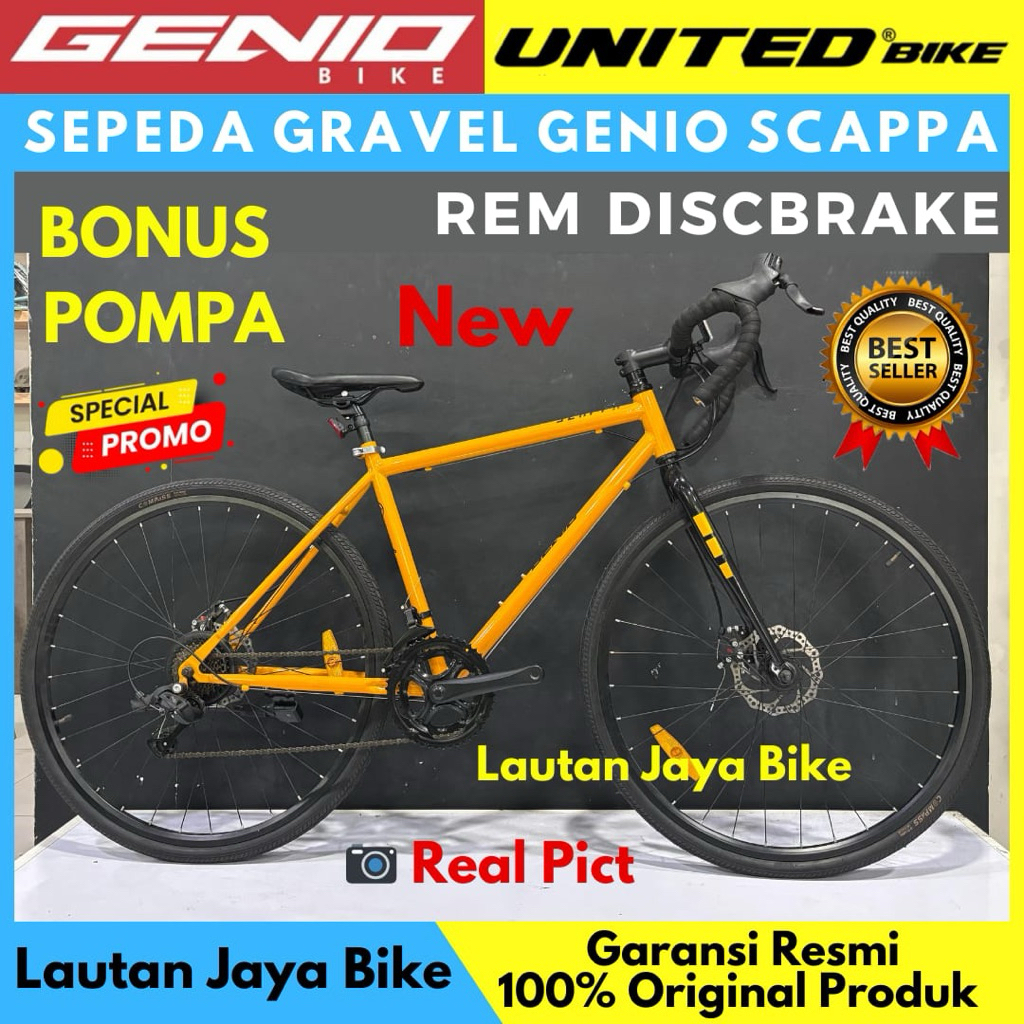 Sepeda Balap Gravel Roadbike Genio Scappa New Model 2 X 8 Speed