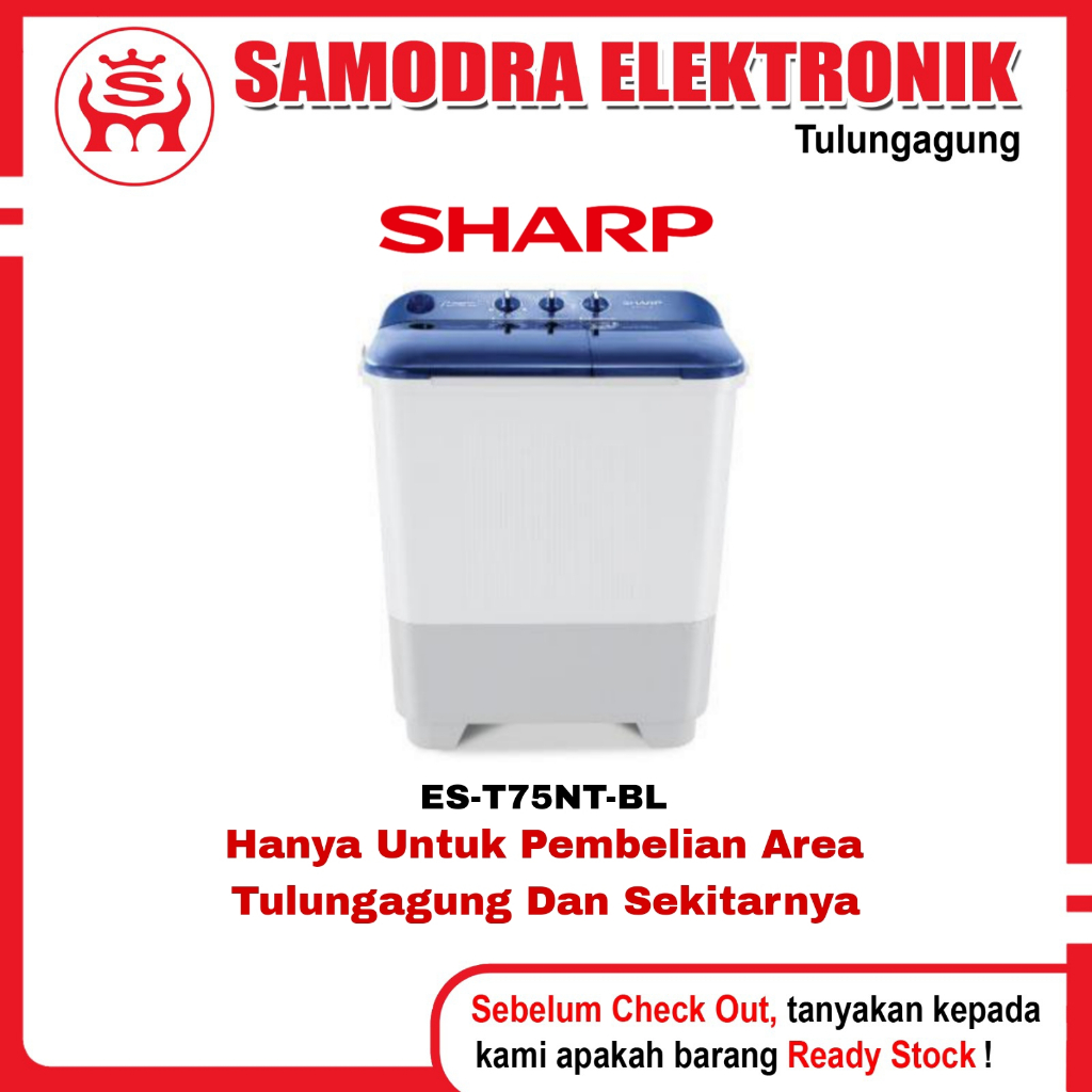 Mesin Cuci SHARP ES-T75NT-BL | Mesin Cuci 2 Tabung | Mesin Cuci 7 Kg Puremagic Series
