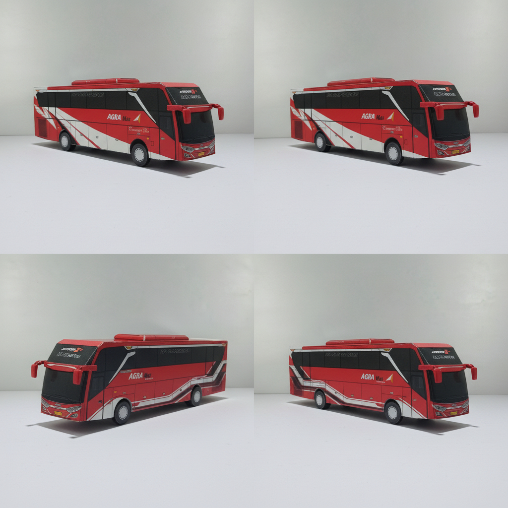 Miniatur Bus Agra Mas JB3, Agra Mas JB5, Agra Mas Suite Combibus (Lampu LED, Lampu Strobo, Basuri)  