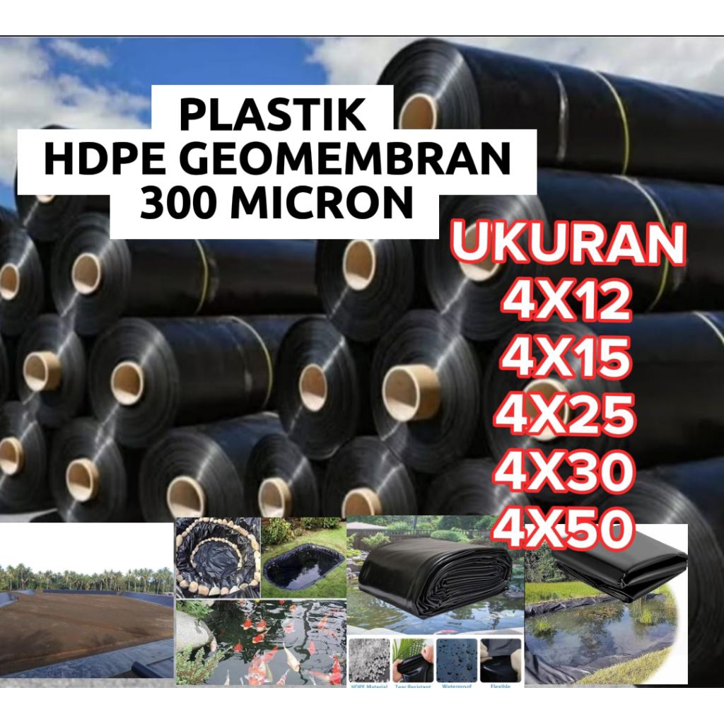HDPE GEOMEMBRAN TEBAL 300 MICRON LEBAR 4 METER