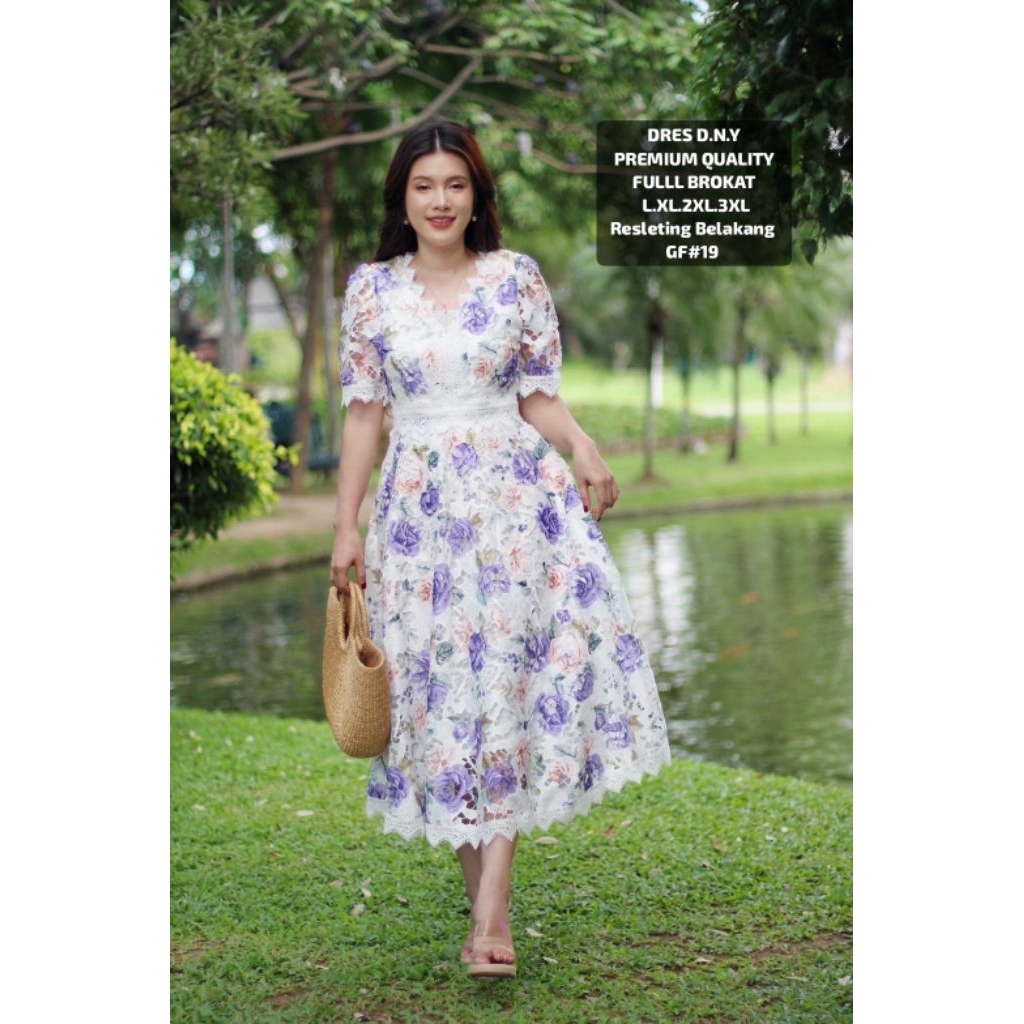 DNY dress brokat katun bangkok terbaru by dny