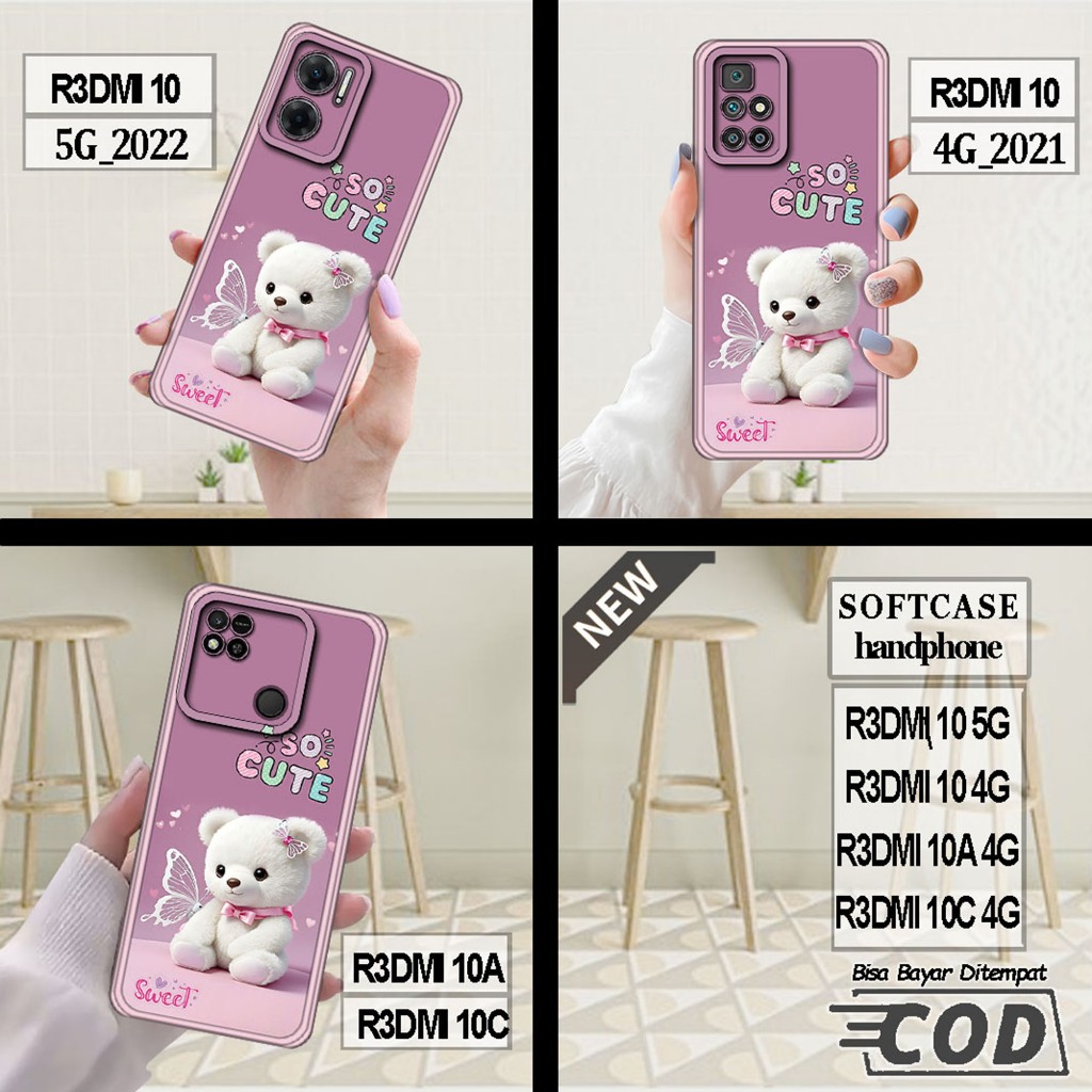 Case REDMI 10 5G ,REDMI 10 4G ,case REDMI 10A ,case REDMI 10C _Casing silikon hitam bening elastis