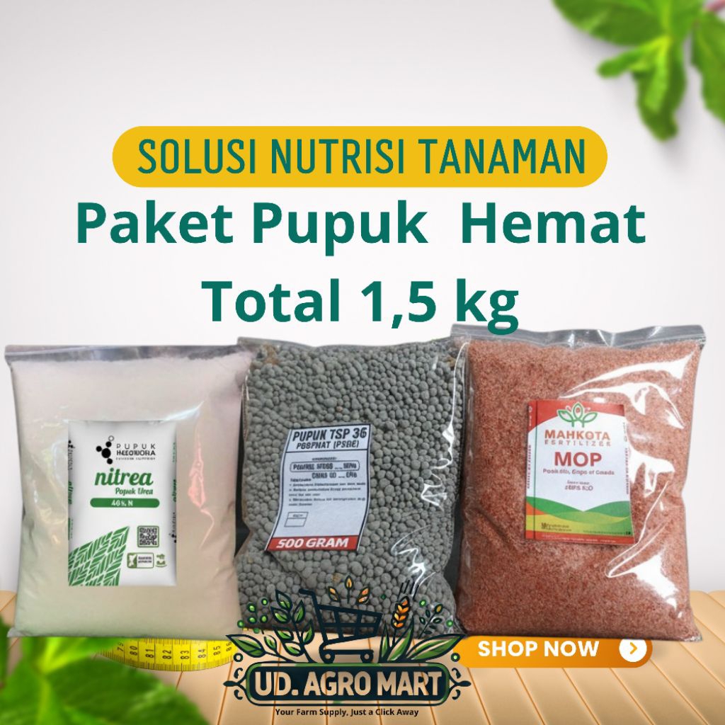 Paket Pupuk Hemat 1.5kg (UREA + TSP 36 + MOP) | Nutrisi Lengkap Tanaman
