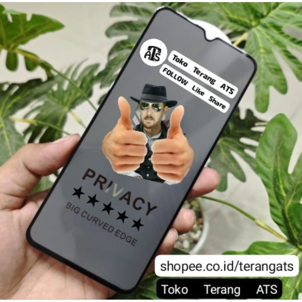 Tempered Glass Kaca Spy Privacy Hp Vivo 1820 F9 For Tipe Handphone Vivo 1820