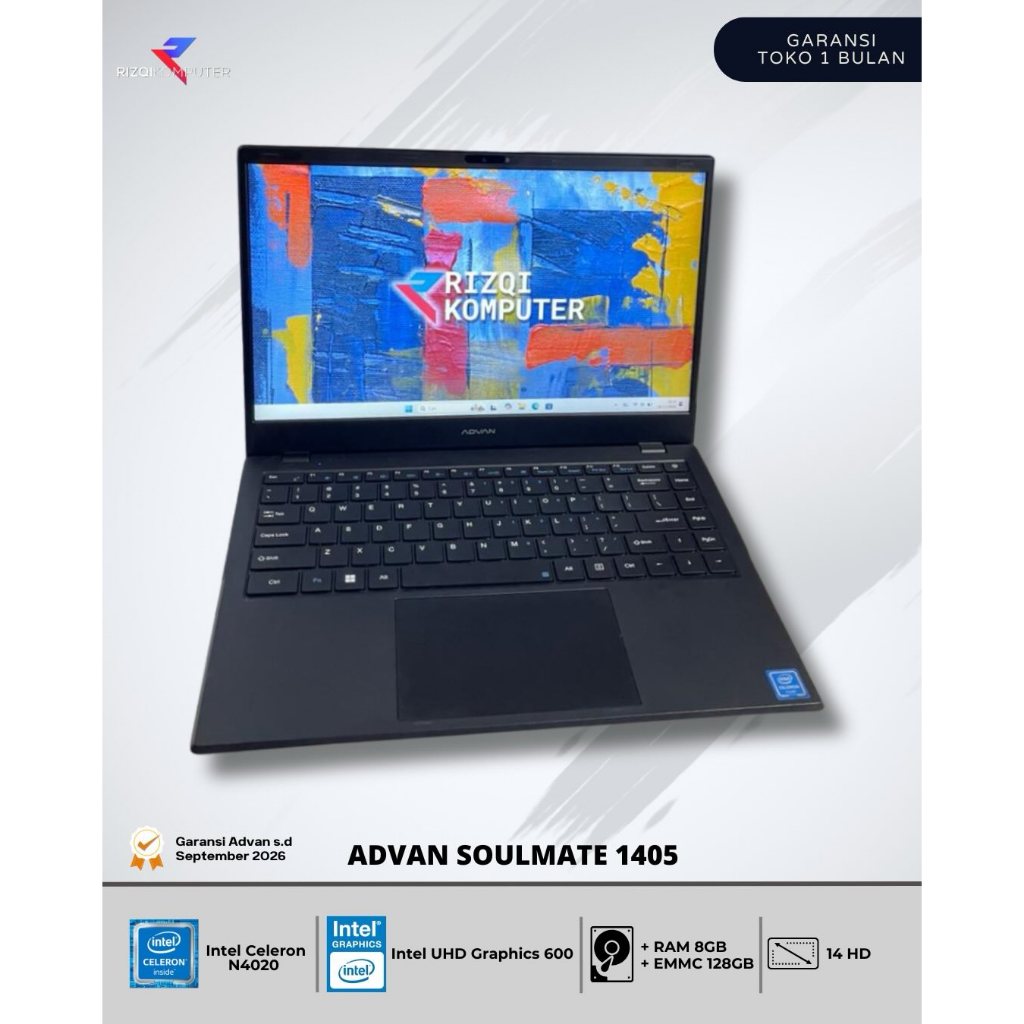 Advan Soulmate 1405  Intel Celeron N4020 Ram 8GB EMMC 128GB sbaya