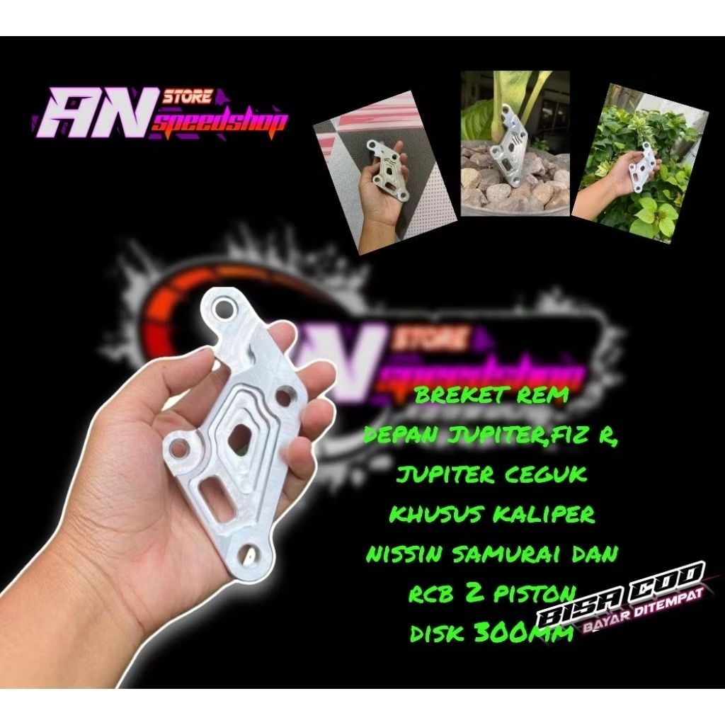 Breket rem depan JUPITER CEGUK,kaliper nissin samurai 2 piston disk 300mm