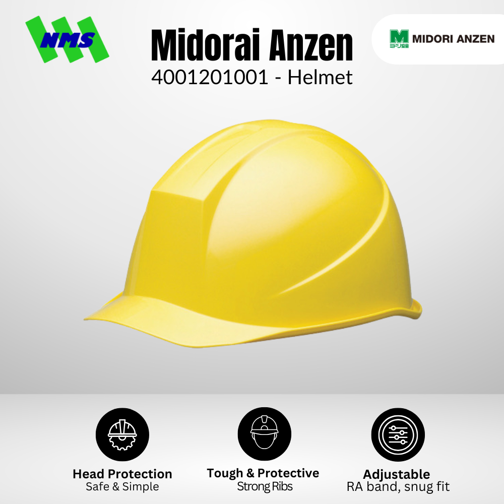 Helm Proyek Midori Anzen ABS Safety Helmet, Yellow 4001201001
