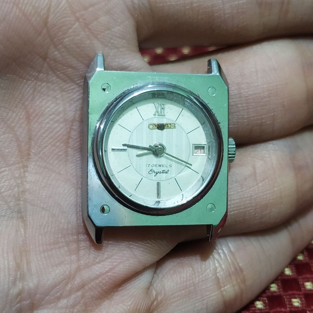 jam tangan vintage unisex pria wanita seiko crystal square tank